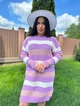 Вʼязана сукня у смужку DJULIA, колір Бузок розмір One Size - изображение 6