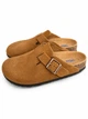 Жіночі клоги-шльопанці Birkenstock коричневі з натуральної замші з замшевою устілкою розмір 36 - зображення 1