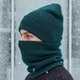 Комплект женская вязаная шапка-лопата + снуд-хомут-бафф, теплый набор унисекс демисезонный 54-60 см Изумрудный - изображение 4