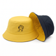 Двухсторонняя летняя панама унисекс с вышивкой лица 56-58 см повседневная Черно-желтая - изображение 1