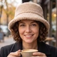 Женская зимняя панама меховая Teddy 55-58 см повседневная теплая Бежевая - изображение 2