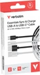 Zestaw kabli Verbatim USB Type A - Type-C M/M 1 m x 2 szt White/Black (023942323938) - obraz 3