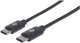 Kabel Manhattan USB Type-C - Type-C M/M 60 W 2 m Black (0766623354875) - obraz 1