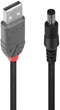 Kabel Lindy USB Type A - DC 5.5/2.1 mm M/M 1.5 m Black (4002888702683 / 5054484672685) - obraz 1