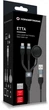 Кабель Conceptronic USB Type A/Type-C - Type-C x 2 + Apple Watch charger 1.5 m Black (ETTA08B15) - зображення 3