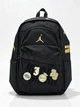 Рюкзак Nike Air Jordan Backpack (25 L) черный с золотым логотипом 23 JD2623161GS-001, городской рюкзак Jordan с наклейками, рюкзак для ноутбука унисекс - изображение 2