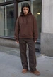 Жіноче худі Staff ti brown oversize fleece S - изображение 5