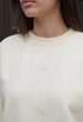 Свитшот женский стаф молочный однотонный с логотипом оверсайз на флисе Staff lay milk logo oversize fleece S (405478) - изображение 3