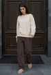Свитшот женский стаф молочный однотонный с логотипом оверсайз на флисе Staff lay milk logo oversize fleece S (405478) - изображение 5