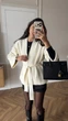 Женский кардиган молочный короткий однотонный демисезонный Oversize (406078) - изображение 4