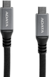 Kabel ADATA USB-C - USB-C 3.2 Gen 2 100W 1 m Black (CACCU3-100W-100AN-BK) - obraz 2
