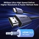 Кабель мультимедийный HDMI M to HDMI M 2.0m V2.2 16K60Hz 96Gbps braided black Ugreen (65900) - изображение 4