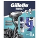 Подарунковий набір: Станок для гоління Gillette Mach3 Charcoal з 2 змінними картриджами, Гель для гоління 200 мл, Шкарпетки - изображение 1