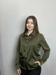 Блуза жіноча дизайнерська хакі на гудзики MKJL30779 - 52, Хакі - зображення 6