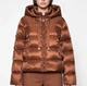 Max Mara – женский пуховик с капюшоном карамельного цвета, М - изображение 1