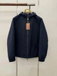 Loro Piana Bomber — мужская синяя пуховая куртка с капюшоном 3XL - изображение 1