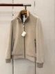 Brunello Cucinelli — мужская бежевая пуховая куртка-бомбер с меховым воротником 2XL - изображение 4
