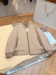 Brunello Cucinelli — мужская бежевая пуховая куртка-бомбер с меховым воротником 2XL - изображение 6