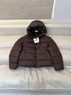 Max Mara – женский пуховик с капюшоном коричневого цвета, М - изображение 6