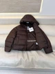 Max Mara – женский пуховик с капюшоном коричневого цвета, М - изображение 7