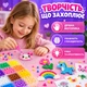 Детский набор аквамозаики 3000 бусин, 24 цвета, 3 основы, трафареты и аксессуары, 6+ - изображение 4