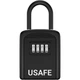 Подвесной металлический мини-сейф для ключей uSafe KS-05s с паролем и крючком Черный - изображение 2