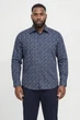 Сорочка з візерунком Barnes Dobby Jack&Jones темно-синя 6XL (400153-dark-blue-13619) - изображение 1