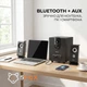 Компьютерная акустика колонки для пк и ноутбука Kisonli TM-9200A |2.1, 40 Вт, BASS, BT, AUX, USB, FM, LED| Черный - изображение 2