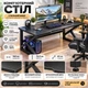 Комп'ютерний стіл ігровий чорний 140×60×72.5 см для ПК ноутбука роботи та навчання - зображення 3
