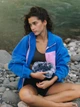 Женская флисовая кофта на затяжках / Синий 42-46 / BASED 0145920 - изображение 1