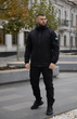 Чоловічий утеплений костюм Intruder Softshell "Reef" з шевроном на флісі чорний куртка та штани 4XL - зображення 1