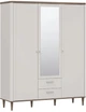 Шафа розпашна Frisco Lacetti тридверний 1598x527x2005 мм Бежева/Дуб Валенсія (25058-LCTS831) - зображення 1