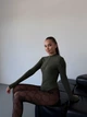 Базовое боди из джерси на флисе 42-44 оливка - изображение 3