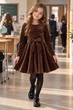 Платье Velvet Sparkle с мерцающими стразами Kiddo шоколадный 116 см - изображение 1