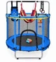 Детский батут Batt-1122 BLUE диаметром 1,4 м с защитной сеткой, синий - изображение 1