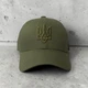 Кепка оливкового цвета с вышитым оливковым трезубом и флагом Украины, Бейсболка Ukraine, унисекс, Onesize - изображение 2