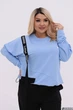 Спортивный костюм женский двойка из двунитки с кофтой и брюками G&M k-133011 56-58 Размер цвет голубой - изображение 2
