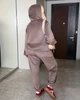 Костюм женский спортивный велюровый двойка оверсайз с худи на затяжках и джоггерами больших размеров G&M k-133077 50-52 Размер цвет мокко - изображение 2
