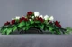 Ритуальная цветочная композиция на могилу GALA DECOR с элитными 22 бархатными розами и шишками, 80х25 см - изображение 1