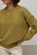 В’язаний джемпер oversize з декоративними швами - хакі колір, ONE SIZE - зображення 4