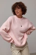Вязаный женский джемпер oversize с круглой горловиной цвет розовый размер ONE SIZE FL_003605 - изображение 1