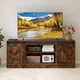 TV-тумба с раздвижными дверцами, 150×39×41 см, цвет: рустикальный коричневый Costway - изображение 3