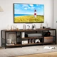 TV-тумба с секциями для хранения, 150×40×45 см, цвет: коричневый + черный Costway - изображение 3