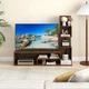 TV-тумба с высокой боковой стеллажной секцией, 144,5×29,5×121,5 см, цвет: темно-коричневый Costway - изображение 3