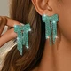 Жіночі сережки "Бантик" 5.4 см jewelry Зелені - зображення 1
