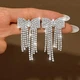 Жіночі сережки "Бантик" 5.4 см jewelry Сріблясті - зображення 2
