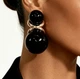 Жіночі сережки "Вісімки" 3.8 см jewelry Чорні - зображення 5
