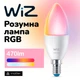 Розумна лампа WiZ E14 White and Color Ambiance RGB C37 470lm 4.9W, WiFi, Matter, Bluetooth, 929002448822 - зображення 1