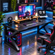 Комп’ютерний стіл Dash Black 100×60×72,5 см письмовий ігровий геймерський стіл для ПК ноутбука роботи та навчання чорний - зображення 10