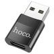 Переходник Hoco UA17 USB Male to Type-C Female USB2.0 Черный - изображение 1
